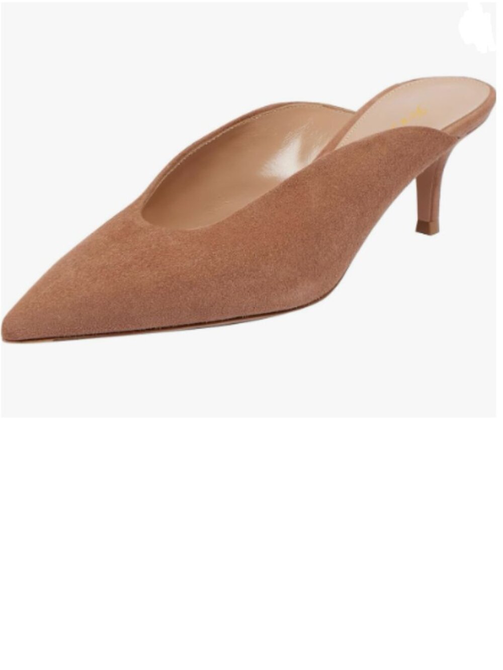 FOWT Nude Pointed Toe Slip on Mules Kitten Low Heel Sandals Indoor Slipper